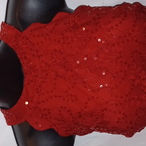 Speechless Juniors Red Sequined Halter Above the Knee Party Dress, Size 9 - Picture 2 of 7